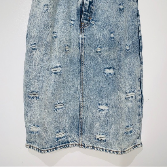 1990s NO EXCUSES acid wash denim skirt size 5 - Picture 4 of 5